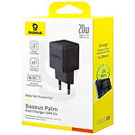 Изображение Сетевое ЗУ Baseus P10111608113-00 Black Palm Fast Charger, USB-A + Type-C, PD 20W #1 Фото Сетевое ЗУ Baseus P10111608113-00 Black Palm Fast Charger, USB-A + Type-C, PD 20W #1
