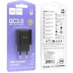 Фото Сетевое ЗУ Hoco C140A Smart Black (6942007627788) 1*USB-A, QC3.0, 18W #1