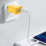 Фото Сетевое ЗУ WUW-C212 Yellow, 2*USB-A + 2*Type-C, 48W, QC #7