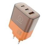 Изображение Сетевое ЗУ WUW-C215BO, USB-A + 2*USB-C, 65W, Brown-orange Фото Сетевое ЗУ WUW-C215BO, USB-A + 2*USB-C, 65W, Brown-orange