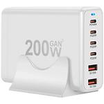 Изображение Сетевое ЗУ WUW-C214, GaN, 2*USB-A + 4*USB-C, PD, QC3.0, 200W, White #4 Фото Сетевое ЗУ WUW-C214, GaN, 2*USB-A + 4*USB-C, PD, QC3.0, 200W, White #4