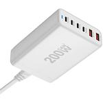 Изображение Сетевое ЗУ WUW-C214, GaN, 2*USB-A + 4*USB-C, PD, QC3.0, 200W, White #7 Фото Сетевое ЗУ WUW-C214, GaN, 2*USB-A + 4*USB-C, PD, QC3.0, 200W, White #7