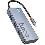 Концентратор HUB USB 3.1 HOCO HB50 (6942007647298) Type-C --> HDMI +3*USB3.0 + PD Type-C питание - фото