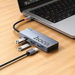 Изображение Концентратор HUB USB 3.1 HOCO HB50 (6942007647298) Type-C --> HDMI +3*USB3.0 + PD Type-C питание #4 Фото Концентратор HUB USB 3.1 HOCO HB50 (6942007647298) Type-C --> HDMI +3*USB3.0 + PD Type-C питание #4