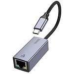 Адаптер сетевой HOCO UA37 (6942007647281) USB Type-C RJ-45 100/1000Mbps - фото