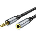 Фото Кабель HOCO UPA20 Gray (6931474762153) Аудио 4-pin 3,5mm джек/3,5mm разъем, 1м, удлинитель #2