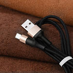 Изображение Кабель HOCO X26 Black-Gold (6957531080213) USB/Micro-USB, 1м, 2A, nylon+TPE+aluminum #2 Фото Кабель HOCO X26 Black-Gold (6957531080213) USB/Micro-USB, 1м, 2A, nylon+TPE+aluminum #2