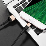 Изображение Кабель HOCO X26 Black-Gold (6957531080213) USB/Micro-USB, 1м, 2A, nylon+TPE+aluminum #3 Фото Кабель HOCO X26 Black-Gold (6957531080213) USB/Micro-USB, 1м, 2A, nylon+TPE+aluminum #3