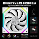 Изображение Вентилятор 120мм GAMEMAX FN12A-N2-W, White, 4pin/3pin, ARGB, PWM #12 Фото Вентилятор 120мм GAMEMAX FN12A-N2-W, White, 4pin/3pin, ARGB, PWM #12