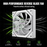 Изображение Вентилятор 120мм GAMEMAX FN12A-N2-RW, White, 4pin/3pin, ARGB, PWM, Реверсивний #2 Фото Вентилятор 120мм GAMEMAX FN12A-N2-RW, White, 4pin/3pin, ARGB, PWM, Реверсивний #2