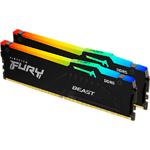 Фото DDR-5 2шт x 32GB 5200МГц Kingston FURY Beast RGB Black (KF552C40BB2AK2-64) AMD EXPO