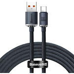 Кабель Baseus CAJY000501 Crystal Shine Fast Charging Data Cable USB/Type-C, 2м, Black, 100W - фото