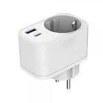 Изображение Сетевое ЗУ Gembird TA-ACPDQC20-01-W, розетка CEE7-7 + USB-A + Type-C, PD 20W #1 Фото Сетевое ЗУ Gembird TA-ACPDQC20-01-W, розетка CEE7-7 + USB-A + Type-C, PD 20W #1