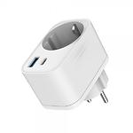 Изображение Сетевое ЗУ Gembird TA-ACPDQC20-01-W, розетка CEE7-7 + USB-A + Type-C, PD 20W #2 Фото Сетевое ЗУ Gembird TA-ACPDQC20-01-W, розетка CEE7-7 + USB-A + Type-C, PD 20W #2