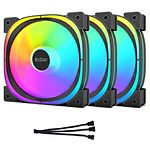 Вентилятор 120мм PCCOOLER EF3 120 ARGB BK 3-IN-1 Kit (F3-L120BKAM3-GL) 600-1500об/мин, 4 pin PWM, HB - фото