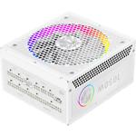 Зображення Блок живлення GAMEMAX RGB PRO 1050G WH, ATX3.1 & PCIe5.1,1050W, модульний,80+Gold, RGB smart fan 140 #2 Фото Блок живлення GAMEMAX RGB PRO 1050G WH, ATX3.1 & PCIe5.1,1050W, модульний,80+Gold, RGB smart fan 140 #2