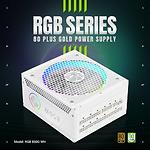 Изображение Блок питания GAMEMAX RGB 850G WH, 850W, модульный, 80+Gold, RGB smart fan 140 #1 Фото Блок питания GAMEMAX RGB 850G WH, 850W, модульный, 80+Gold, RGB smart fan 140 #1