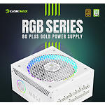 Фото Блок питания GAMEMAX RGB 750G WH, 750W, модульный, 80+Gold, RGB smart fan 140 #13