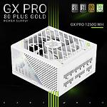 Фото Блок питания GAMEMAX GX PRO 1250G WH, ATX3.1 & PCIe5.1, 1250W, модульный, 80+Gold, fan 135мм #2