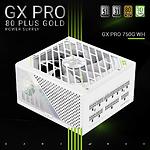 Фото Блок питания GAMEMAX GX PRO 750G WH, ATX3.1 & PCIe5.1, 750W, модульный, 80+Gold, fan 135мм #1