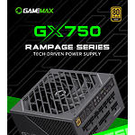 Изображение Блок питания GAMEMAX GX-750 PRO BK ATX3.1PCIe5.1, 750W, 135мм. вент, 80+Gold, Fully modular #10 Фото Блок питания GAMEMAX GX-750 PRO BK ATX3.1PCIe5.1, 750W, 135мм. вент, 80+Gold, Fully modular #10