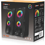 Изображение Акустическая система REAL-EL S-107 black (EL121100017), 2*3W speaker, mini-jack 3,5/USB, RGB #1 Фото Акустическая система REAL-EL S-107 black (EL121100017), 2*3W speaker, mini-jack 3,5/USB, RGB #1