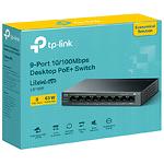 Фото Коммутатор TP-Link LS109P, Switch, 1-port 10/100, 8-port 10/100 PoE+ #3