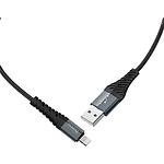 Фото Кабель HOCO X38 Black (6931474710529) USB/Lightning, 1м, 2.4A, TPE+Alu+Nylon