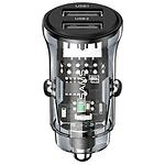 Изображение Автомобильное ЗУ Usams US-CC162 C31 (CC162CC01) 2*USB-A, 15W, Transparent Black Фото Автомобильное ЗУ Usams US-CC162 C31 (CC162CC01) 2*USB-A, 15W, Transparent Black