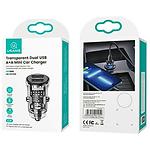 Изображение Автомобильное ЗУ Usams US-CC162 C31 (CC162CC01) 2*USB-A, 15W, Transparent Black #1 Фото Автомобильное ЗУ Usams US-CC162 C31 (CC162CC01) 2*USB-A, 15W, Transparent Black #1