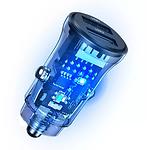 Изображение Автомобильное ЗУ Usams US-CC162 C31 (CC162CC01) 2*USB-A, 15W, Transparent Black #3 Фото Автомобильное ЗУ Usams US-CC162 C31 (CC162CC01) 2*USB-A, 15W, Transparent Black #3