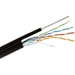 Фото Кабель бухта F/UTP ЗЗКМ 70910401, 305м, CAT5e, PE, 4х2х24 AWG с тросом, чорний #1