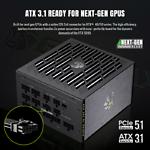 Фото Блок живлення GAMEMAX Lion core 1000P, 80+Platinum,1000W, fully modular, ATX3.1 & PCIe5.1,14см. вент #4