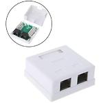 Фото Розетка KINGDA KD-WP6035-C6 під RJ45, зовнішня, 2-портова, Cat 6, біла