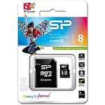 microSD HC 8GB SILICON POWER Class 10 (SP008GBSTH010V10SP) з перехідником на SD - фото