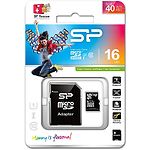 Фото microSD HC 16Gb SILICON POWER Class10 (SP016GBSTH010V10SP) з перехідником на SD