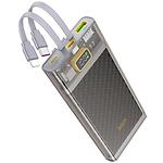 Зовнішній акумулятор Power Bank Hoco J104 Discovery 10000mAh Grey (6931474788955) 22.5W, cable - фото