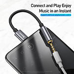 Фото Звуковий перехідник Baseus CATL54-0G USB Type-C male на 3.5mm female Audio, Grey #4