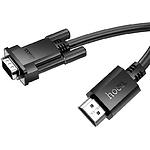 Зображення Кабель HOCO US12 Black (6942007628235) HDMI male to VGA male, 1080P 60Hz, 2м Фото Кабель HOCO US12 Black (6942007628235) HDMI male to VGA male, 1080P 60Hz, 2м