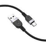 Зображення Кабель HOCO X109 Black (6942007636247) USB/Type-C, 1м, 3A, nylon/aluminum #2 Фото Кабель HOCO X109 Black (6942007636247) USB/Type-C, 1м, 3A, nylon/aluminum #2