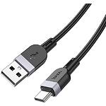 Зображення Кабель HOCO X109 Black (6942007636247) USB/Type-C, 1м, 3A, nylon/aluminum #3 Фото Кабель HOCO X109 Black (6942007636247) USB/Type-C, 1м, 3A, nylon/aluminum #3