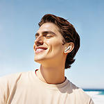 Фото HOCO EQ21 Sandy TWS Bluetooth Cloudy White (6942007647427) гарнітура, ANC+ENC Noise Reduction,TS Led #3