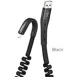 Фото Кабель HOCO U78 Black (6931474721501) USB/Micro-USB, 0.8-1.2м elastic, 2.4A, nylon+TPE