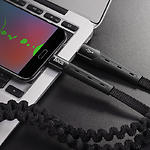 Фото Кабель HOCO U78 Black (6931474721501) USB/Micro-USB, 0.8-1.2м elastic, 2.4A, nylon+TPE #1