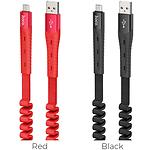 Фото Кабель HOCO U78 Black (6931474721501) USB/Micro-USB, 0.8-1.2м elastic, 2.4A, nylon+TPE #3