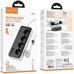 Фото Фільтр-подовжувач мережевий HOCO AC22 Sunlight 3m Black, 4-розетки, CHARGER 3*USB-A, USB-C, 30W #1