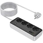 Фото Фільтр-подовжувач мережевий HOCO AC22 Sunlight 3m Black, 4-розетки, CHARGER 3*USB-A, USB-C, 30W #3