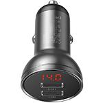 Фото Автомобільний зарядний пристрій Baseus CCBX-B0G 2*USB Black-Grey, QC3.0, 9A, 45W, Digital Display