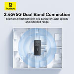 Фото Адаптер мережевий Baseus FastJoy (B01317600111-04) USB-A, 2.4GHz/5GHz, AC650 WiFi #10