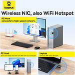 Фото Адаптер мережевий Baseus FastJoy (B01317600111-04) USB-A, 2.4GHz/5GHz, AC650 WiFi #14